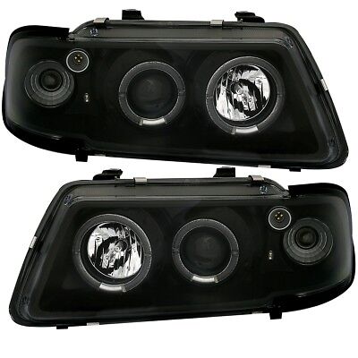 Coppia fari Fanali Anteriori TUNING A3 8L 1996-2000 h1/h1 NERO angel eyes