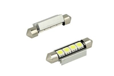 COPPIA 24V Lampade Led Siluro Canbus T11 C5W 42mm 4 SMD 5050 VERDE PER CAMION