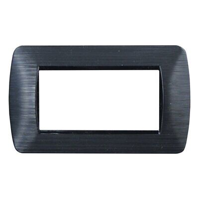 ETTROIT Placca Plastica Serie Space 4P Colore Nero Satinato Compatibile Con