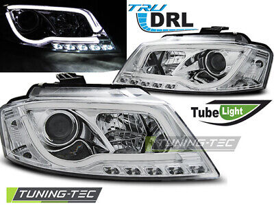 HEADLIGHTS TUBE LIGHT DRL CHROME fits A3 8P 08-12