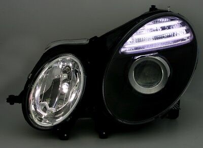 Coppia Faro Fanale Anteriore Tuning per  W211 06-09 nero