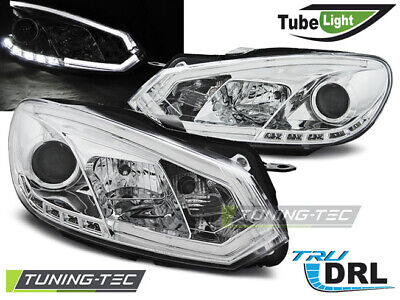 FARI ANTERIORI TUBE LIGHT DRL CROMATI per GOLF 6 10.08-12