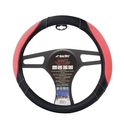 Coprivolante Cotton Pink Eco pelle nera e cotone rosa per volanti con diametro