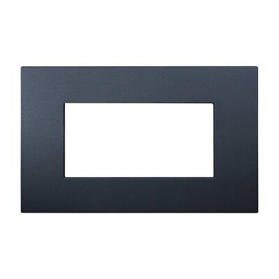 ETTROIT Placca Plastica Serie Venus 4P Colore Nero Compatibile Con Vimar Arke