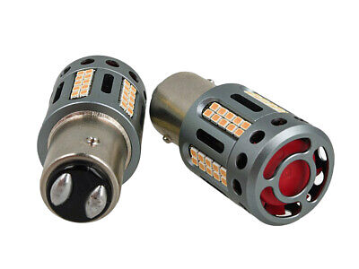 Lampada Led BAY15D 1157 100% Canbus 12V 21/5W Effettiva Colore Rosso Con Ventol