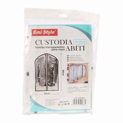 Confezione da 6 Porta Abiti Trasparenti in Plastica Antipolvere Protezione