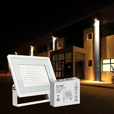 Faro Led Flood Light 200W 17600lm IP65 Slim 400x333x33mm Carcassa Bianca Luce