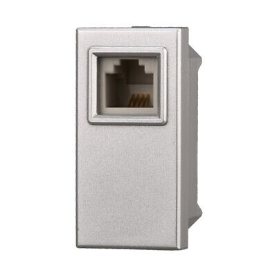 ETTROIT Connettore Telefonica Presa RJ11 Colore Grigio Compatibile Con Bticino