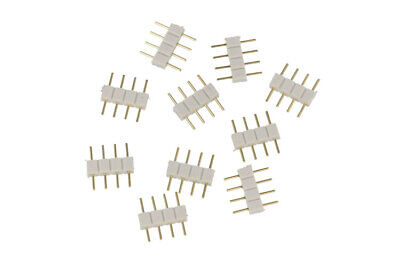 10 PZ Spina Colore Bianco Maschio 4 Pin Per Collegamento Striscia Led RGB