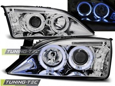 Coppia Fari Fanali Anteriori Tuning MONDEO 09.2000-05.2007 ANGEL EYES Cromo