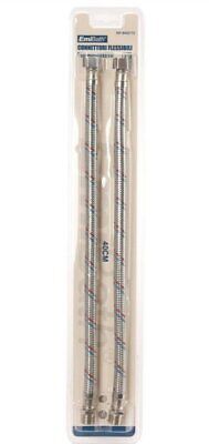 Coppia Tubi Flessibili Per Miscelatore Rubinetto Lungo 40cm Connettori F 3/8" e