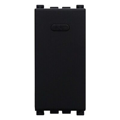 ETTROIT Pulsante 1P 16A Unipolare Colore Nero Compatibile Con Vimar Arke
