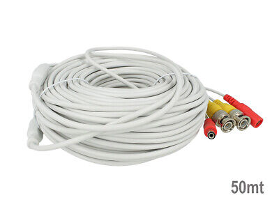 50Mt Cavo Video BNC Con Alimentazione PNI CCTV Per Telecamera di Videosorveglian