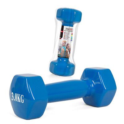 Ghisa Manubrio per Palestra Ricoperto di Gomma 3 Kg <ul><li>Manubri Rivestiti