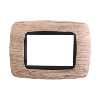 ETTROIT Placca Plastica Bombata Serie Space 3P Colore Legno Scuro Compatibile