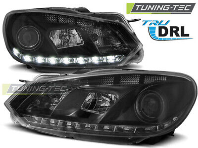 HEADLIGHTS TRUE DRL BLACK fits GOLF 6 10.08-12