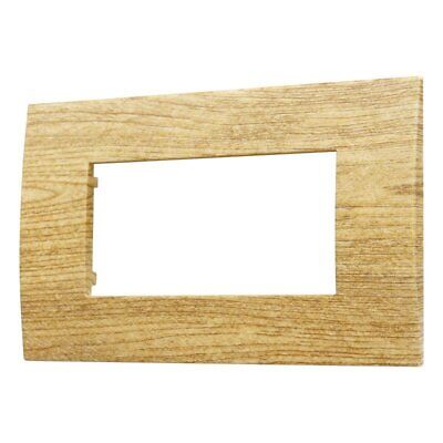 ETTROIT Placca Plastica Serie Venus 4P Colore Legno Scuro Compatibile Con Vimar