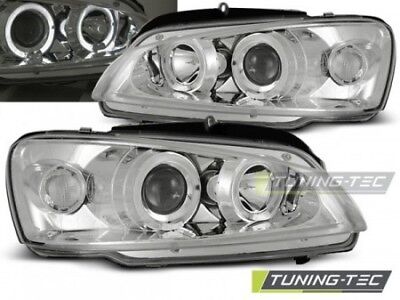 Coppia Fari Fanali Anteriori Tuning 106 08.96-03 ANGEL EYES Cromato