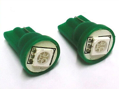 Coppia lampade lampadine tuning  led T10 W5W 1 Smd 5050 Verde 12V