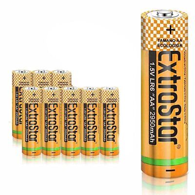 8 pezzi X  Pila Batteria LR6 AA Stilo 1,5V 2950mAh MN1500 Alcalina Extrastar