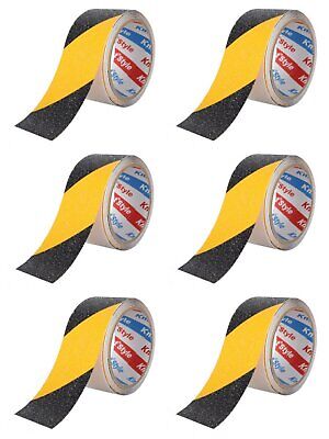 6 Pezzi Nastro Adesivo Antiscivolo Nero Giallo 48mm X 3mt <ul><li>Il nostro è