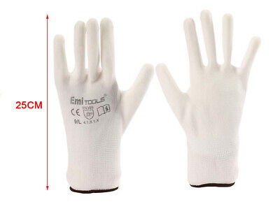 12 Paia Guanti da Lavoro Bianco Taglia L 9 Con Rivestimento in Lattice <ul>