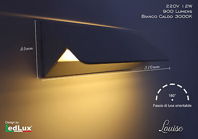 Applique Led Da Parete Modello Louise Italian Design Moderna 12W Orientabile Bi