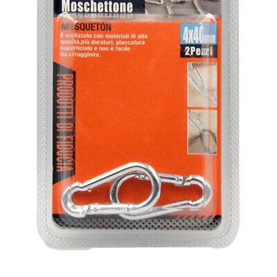 Kit 2 Pezzi Moschettoni a Forma D in Acciaio Modello Portachiavi Rinforzato