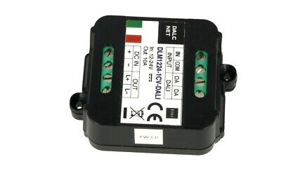 Dalcnet DLM1224-1CV-DALI Led Dimmer Bus DALI 12V 24V 10A Pulsante N.O. 0/1-10V
