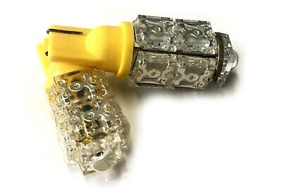 Coppia 2 Lampade Led T10 Con 9 F5 Flux Colore Giallo Yellow 12V 1W <p>