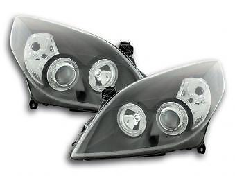 Coppia Fari Fanali Anteriori Tuning Angel Eyes Vectra C 2005 > 2008 nero