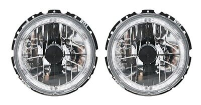 Coppia Set Fari Fanali Anteriori Tuning Angel Eyes Golf 1 I° Cromati