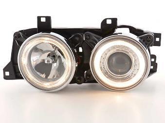 Coppia Fari Fanali Anteriori Tuning Angel Eyes serie 7 E32 88-94 cromato