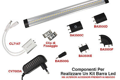 Giunto Lineare a I Connettore 3.5x1.35mm 12V DC Per Barra Led Sottopensile Cuci