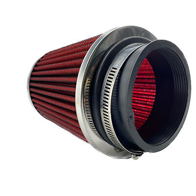 Filtro biconico cotone rosso Diametro 76 H 155 L 120mm include 3 anelli