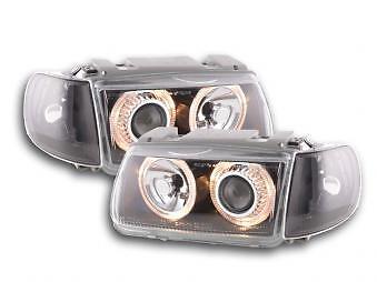 Coppia Fari Fanali Anteriori Tuning Angel Eyes Polo 6N 94-99 nero