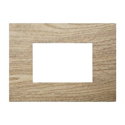 ETTROIT Placca Plastica Serie Venus 3P Colore Legno Scuro Compatibile Con Vimar