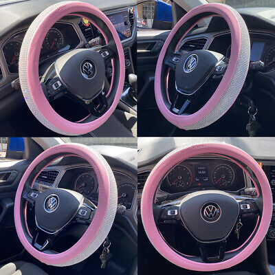 Coprivolante Pink Diamonds Eco pelle rosa con strass per volanti diametro 37-39