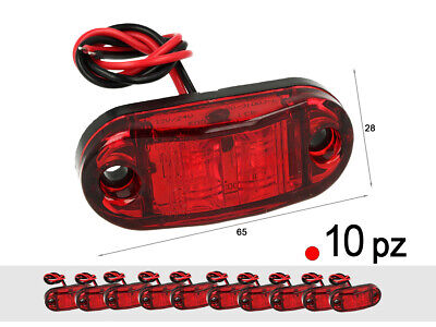 10 Pezzi Fanali Laterali Led 24V 12V Colore Rosso Per Luci Ingombro Cortesia