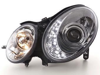 Coppia Fari Fanali Anteriori Tuning Dayline Luci Diurne classe E W211