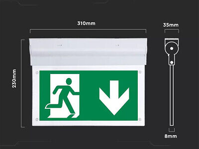 Kit Emergenza Da Parete Muro Soffitto Orientabile 90 Gradi Modalita SA e SE Led