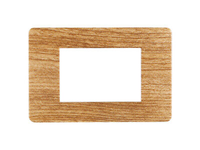 ETTROIT Placca Plastica Serie Starlight 3P Colore Legno Scuro Compatibile Con