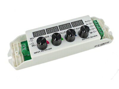 Centralina RGBW Led Dimmer PWM Controller Modulo Manuale Con Manopole e Display