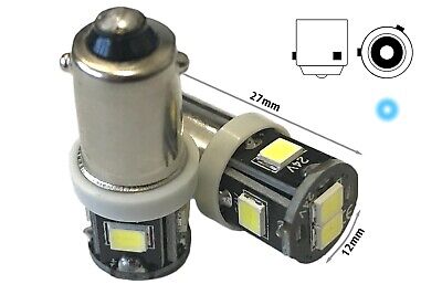Coppia 24V Lampada Led BA9S T4W Bianco Freddo 6 Smd 2835 360 Gradi No Polarita
