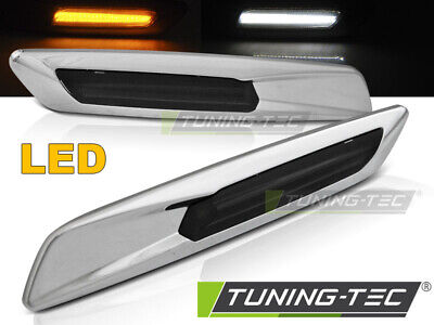 2 FRECCE INDICATORI E60/ E90/ E92/ E82 LED F10 STYLE FUME' SILVER CROMATO