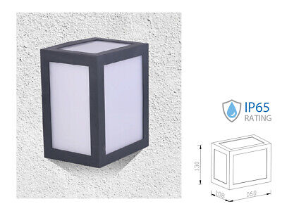 Applique Lampada Led Da Muro Parete a Lanterna 12W 4000K Carcassa Grigia IP65 3