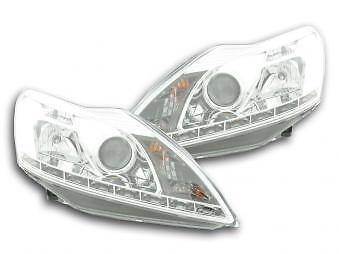 Coppia Fari Fanali Anteriori Tuning Dayline Luci Diurne Focus 3/5 porte 08-