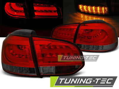 FANALI POSTERIORI A LED A BARRA ROSSO FUMO per GOLF 6 10.08-12