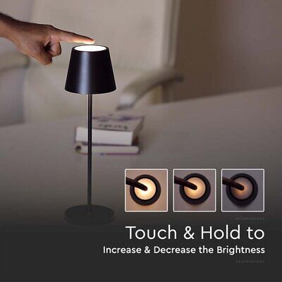 Lampada abat jour LED Tavolo 2W Nero Alluminio Ristorante pub carica Wireless