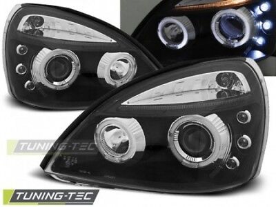 Coppia set Fari Fanali Anteriori Tuning CLIO II 06.01-09.05 ANGEL EYES Nero